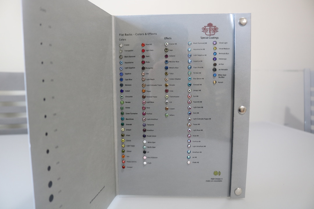 Swarovski Sample Color Card , Swarovski Sample Color Book. Gemstone ...