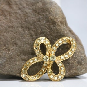 Chiusura a rana vintage in strass oro europeo / Pietre Swarovski autentiche / Fibbia / Fibbia con strass, chiusura con chiusura maglione