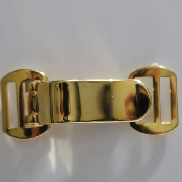 Vintage Gold Metal Frog Closure, European Sewing Closure, Vintage gold belt buckle closure, Metal toggle clasp, sweater closure clasp
