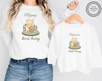 Mommy and me Winne the Pooh Matching shirt tshirt sweatshirt, Classic Pooh Bear, Mama Mini, Mother Daughter, Motherhood Mom Baby shower Gift