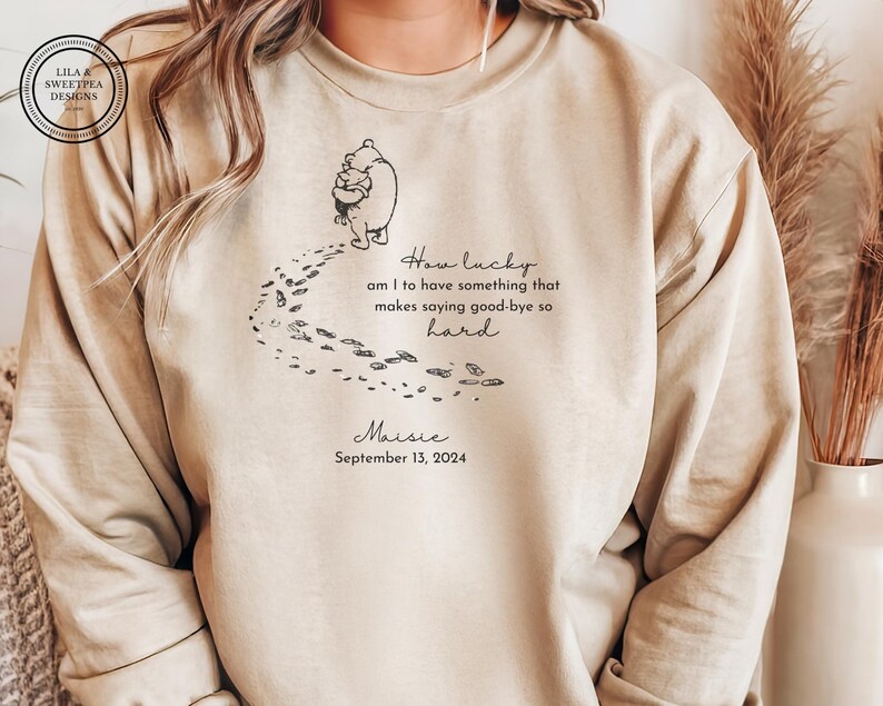 Winnie the Pooh Custom Baby Loss Mom Sweatshirt Miscarriage Baby Name ...