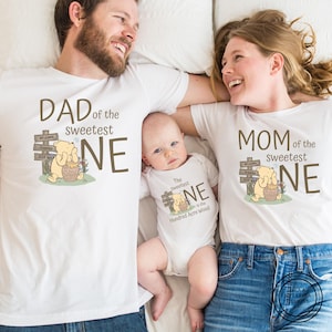Winnie the Pooh matching family birthday shirts, 1st One birthday shirt, First birthday party, Classic winnie the pooh, personalized custom