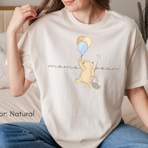 Winnie the Pooh Mama Bear shirts, 1st Mother&#39;s Day gift shirt Baby shower birthay shirt Baby Pregnancy reveal Classic winnie the pooh custom