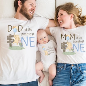 Winnie the Pooh matching family birthday shirts, 1st One birthday shirt, First birthday party, Classic winnie the pooh, personalized custom