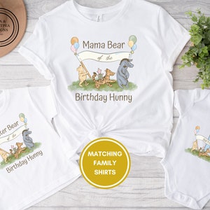 Winnie the Pooh matching family birthday shirts, 1st birthday shirt, First birthday party, Classic winnie the pooh, personalized custom name