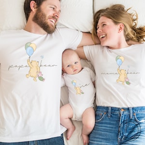 Winnie the Pooh matching family birthday shirts, 1st birthday shirt, First birthday party, Classic winnie the pooh, personalized custom