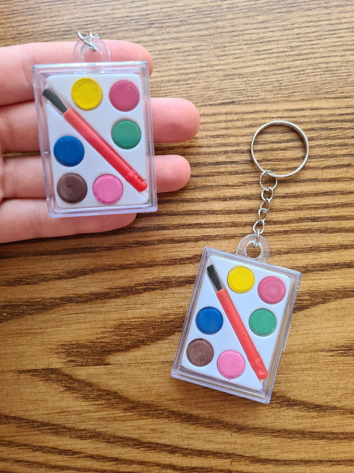 Plastic watercolor palette keychain Colors Etsy