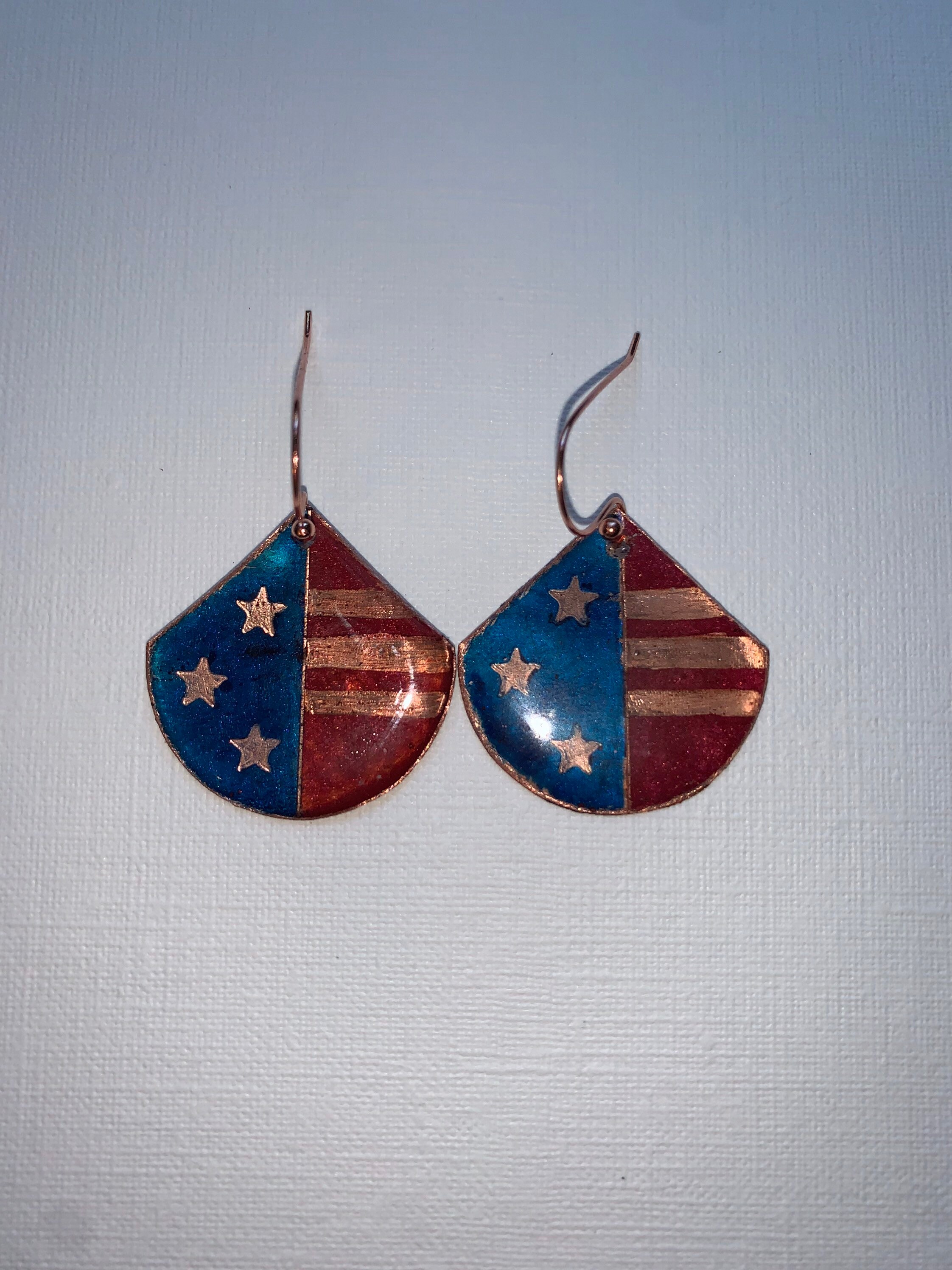 Old Copper Hand Painted Patriotic Flag Stars and Stripes Etsy