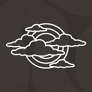 Cloudy Sky Vinyl Decal Sticker, Minimal Laptop Decals, Cloudcore Campervan Accessories, Sunrise Sunset, Nature Lover Gift, Stocking Fillers