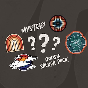 Mystery Oopsie Sticker Pack, 5 Die Cut Decals, Lucky Dip Journal Stickers, Retro Laptop Accessories, Grab Bag Planner Bundle, Succulent Art