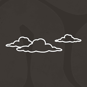 Clouds Vinyl Decal Sticker, Minimal Laptop Decals, Cloudcore Campervan Accessories, Cottagecore Aesthetic Nature Lover Gift, Stocking Filler