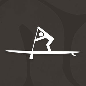 Paddle Board Vinyl Decal Sticker, SUP Silhouette Laptop Decals, Stand Up Paddleboard Campervan Accessories, Paddling Gift, Stocking Fillers