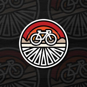 Road Bike Sticker, Waterproof Water-resistant Decal, Bicycle Laptop Accessories, Cycling Gift, Bikepacking Travel, Retro Stocking Fillers