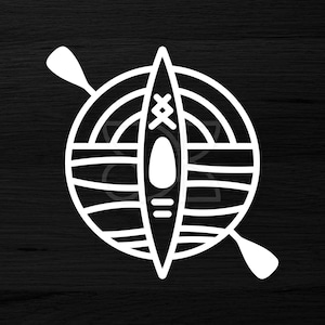 Kayak Vinyl Decal Sticker, Minimal Laptop Decals, Kayaking Campervan Accessories, Canoeing Fishing Gift, Wanderlust Travel, Stocking Fillers