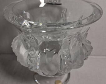 ヴィンテージ ラリック ダンピエール スズメ鳥 クリスタルガラス 花瓶