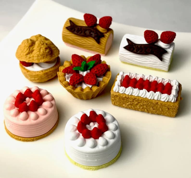 Mini Erasers Iwako Dessert Cake Food Erasers Super Etsy