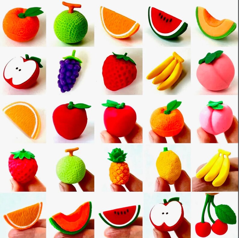 Mini Erasers Iwako Fruit Food Erasers Super Cute Etsy