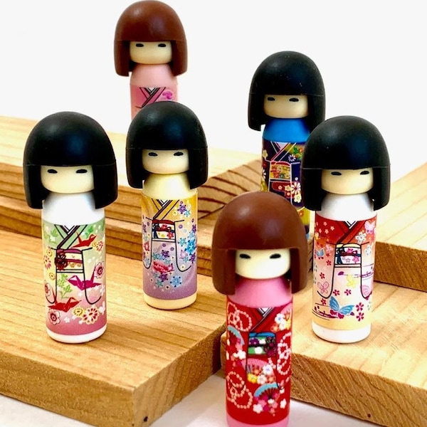 Mini Erasers - Iwako - Japanese Kokeshi Doll - Super Cute!