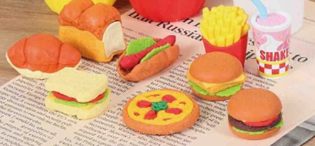 Mini Erasers Iwako Fast Food Erasers Super Cute Etsy