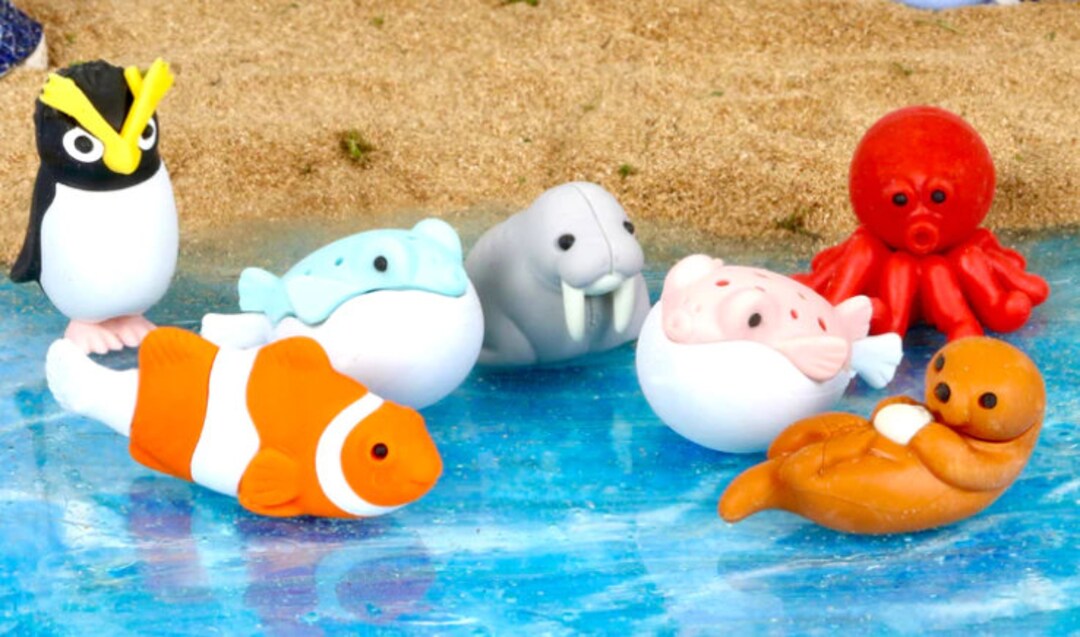 Mini Erasers Iwako Sea Life Erasers Super Cute Etsy
