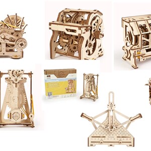 STEM Lab Wooden Puzzle Kits - UGears Pendulum, Gearbox, Arithmetic, Counter, Variator - 3D - DIY