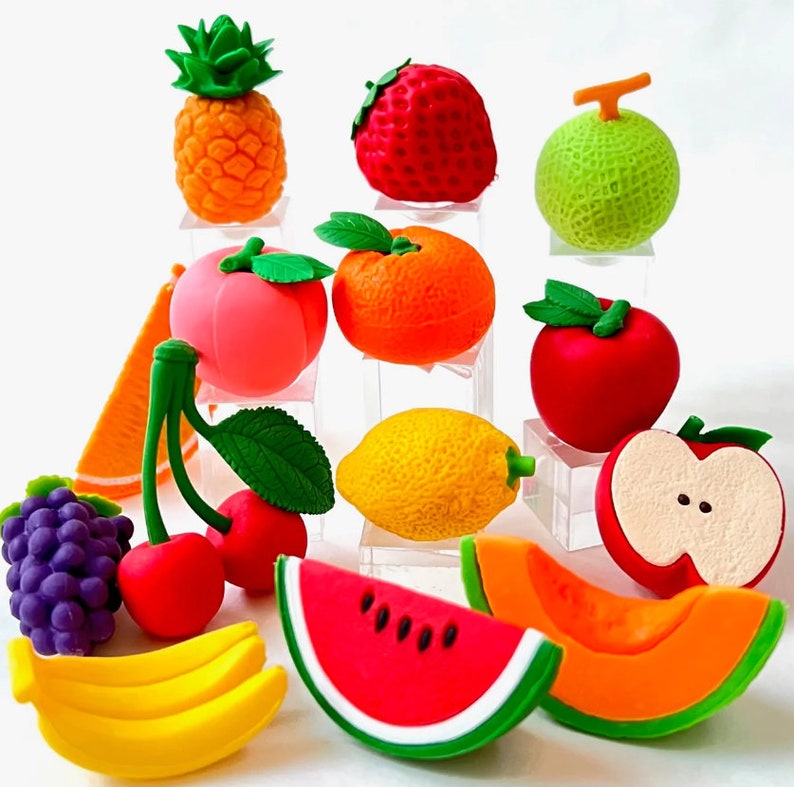 Mini Erasers Iwako Fruit Food Erasers Super Cute Etsy