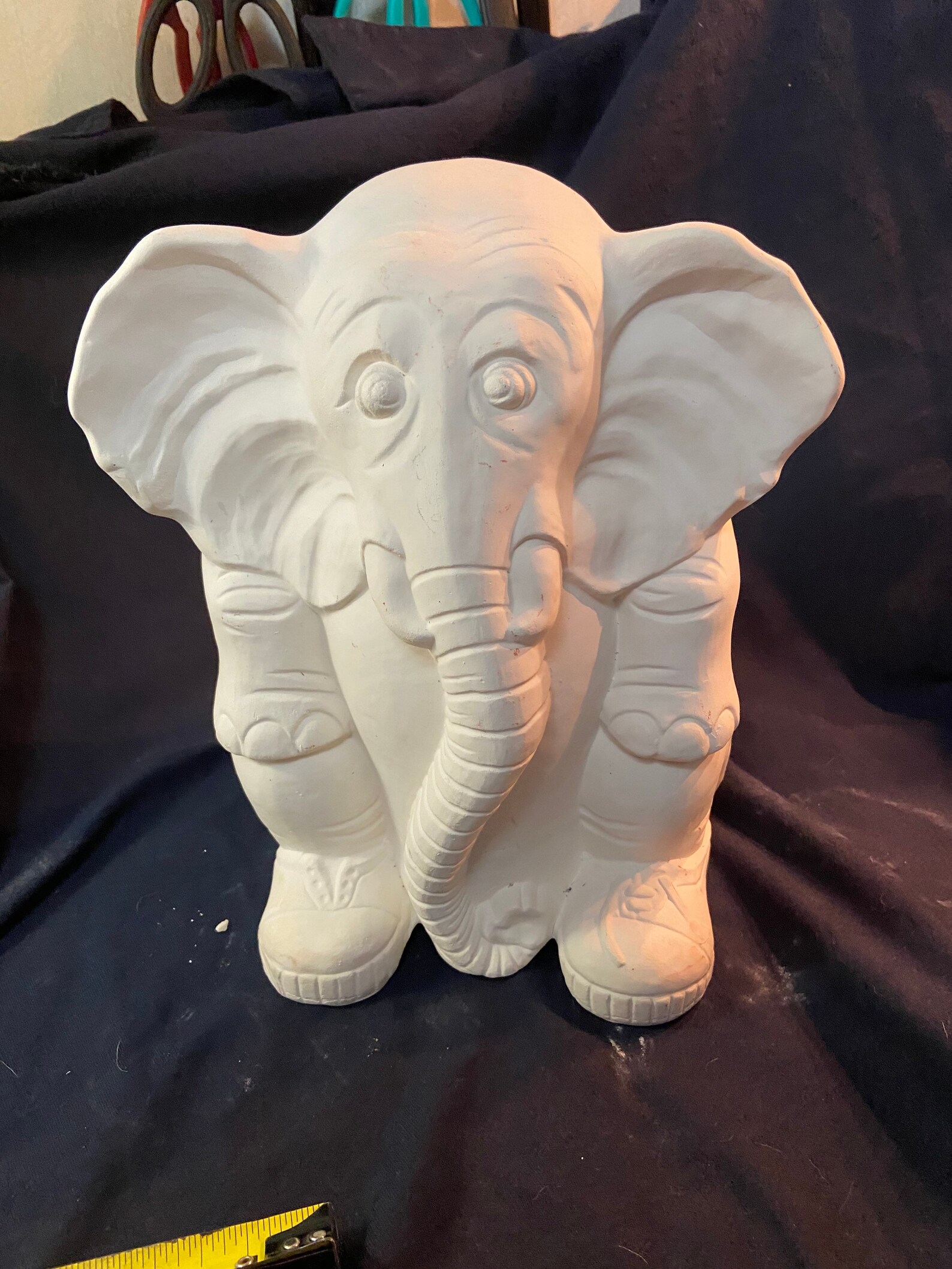 Unpainted Ceramic Elephant Statue Etsy
