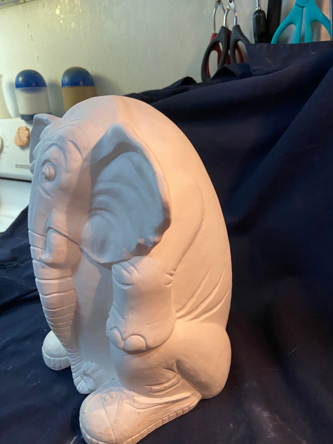 Unpainted Ceramic Elephant Statue Etsy