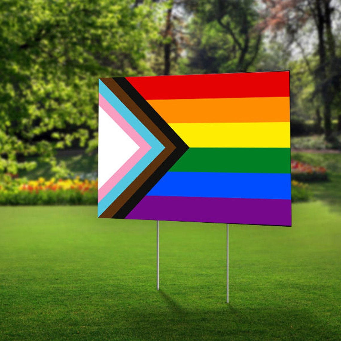 Progress Pride Sign Pride Yard Sign Progress Pride Sign Modern Pride Flag - Etsy