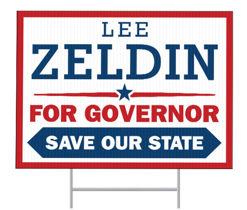 Zeldin for Governor Yard Sign Lee Zeldin Sign New York Etsy