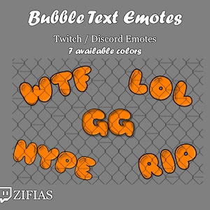 Twitch Emotes - Bubble Text - Orange