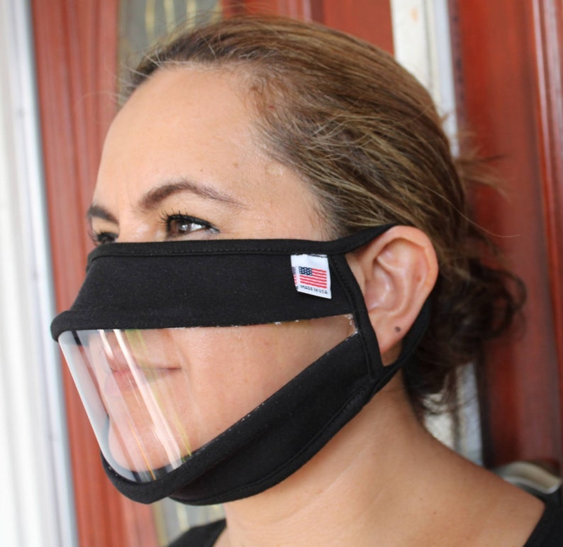 689 Clear Face Mask Sign Language Lip Reading Made in USA DHH Etsy