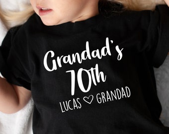 Kids T Shirt Birthday Grandad Grandma Personalised Toddler T Shirt Cotton Unisex T Shirt Tee Outfit Clothing Design Custom Print
