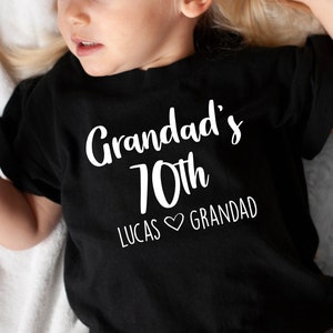 Kids T Shirt Birthday Grandad Grandma Personalised Toddler T Shirt Cotton Unisex T Shirt Tee Outfit Clothing Design Custom Print