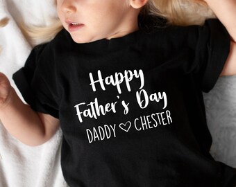 Kids T Shirt Happy Father's Day Heart Daddy Toddler Mum Dad T Shirt Cotton Unisex T Shirt Tee Outfit Clothing Design Lockdown Custom Print