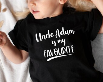 Kids T Shirt Uncle Is My Favourite Any Name Toddler T Shirt Cotton Unisex T Shirt Tee Outfit Clothing Design Custom Print