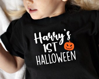 Kids Halloween T Shirt Personalised Baby Toddler Mum Dad T Shirt Cotton Unisex T Shirt Tee Outfit Clothing Design Trick Or Treat October