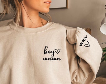 Boy Mama Sudadera Jumper Mama Niños Nombres Personalizado Era Jumper Estilo Suave