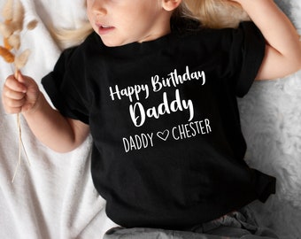 Kids T Shirt Happy Birthday Daddy Toddler T Shirt Cotton Unisex T Shirt Tee Outfit Clothing Design Custom Print