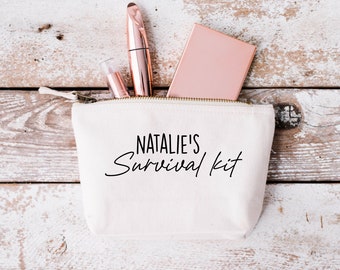 Personalised Survival Kit Makeup Heart Custom Travel Bag Gift Skincare Gift For Her High Quality Christmas Birthday Anniversary