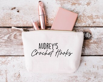 Personalised Crochet Hooks Custom Bag Gift Crafting Gift For Her High Quality Christmas Organised Sewing Crafter