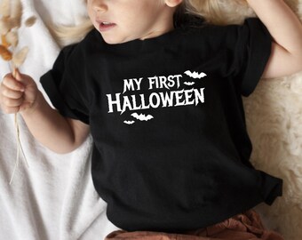 Kids My First Halloween T Shirt Personalised Baby Toddler Mum Dad T Shirt Cotton Unisex T Shirt Tee Outfit Clothing Design