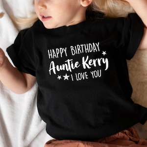 Kinder T Shirt alles Gute zum Geburtstag Tante ich liebe Dich Kleinkind T Shirt Baumwolle Unisex T Shirt T-Shirt Outfit Kleidung Design Custom Print