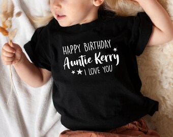 Niños Camiseta Feliz Cumpleaños Tía Te Amo Niño Camiseta Algodón Camiseta Unisex Camiseta Traje De Ropa Diseño Impresión Personalizada