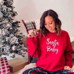 Christmas Santa Baby Sweatshirt Cute Design Outfit Cute Baggy Unisex Gifts For Her