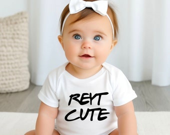 Reyt Cute Personalised Custom Date Any Name Babygrow Outfit Clothing Design Custom Sheffield Leeds Yorkshire Funny