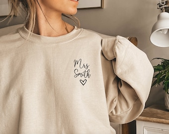 Personalised Mrs Sweatshirt Jumper Bride To Be Fiance Fiancee Top Wedding Postponed Cotton Unisex Soon To Be Married Mr And Mrs
