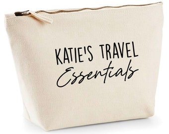 Personalised Travel Essentials Makeup Travel Bag Gift Skincare Gift For Her Gift High Quality  Birthday Travelling Gift