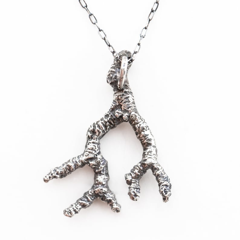 Tree Branch Necklace Hypoallergenic Jewelry Nature Inspired Twig Solid Sterling Silver Forest Lover Pendant Woodland