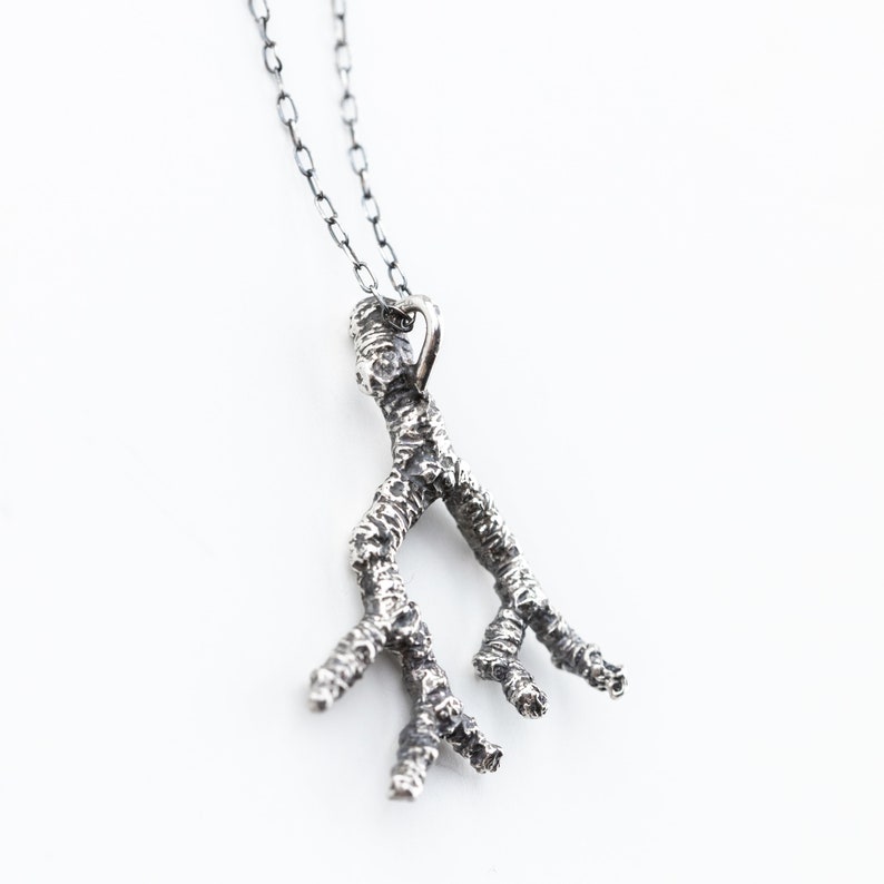 Tree Branch Necklace Hypoallergenic Jewelry Nature Inspired Twig Solid Sterling Silver Forest Lover Pendant Woodland